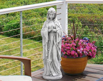 30” Virgin Mary Statue Praying | Blessed Mother Outdoor Garden Statue | Religious Catholic Decor | Magnesium Oxide Sculpture | Marian Gift