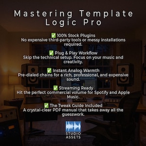 Logic Pro Mastering Template | Streaming Ready Master Chain | Stock Plugins Only | Music Production Preset | LUFS Target