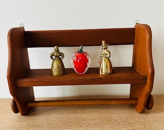 Vintage Goodwood Echt Teak Papier Handtuchhalter Regal | Mid Century Wandhalterung Küchenregal | Thailand Teak Holz Organizer