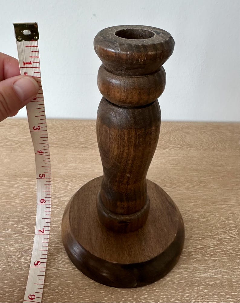 Vintage Wooden Candlestick Holders Set of 2 | Mid Century Turned Wood ...