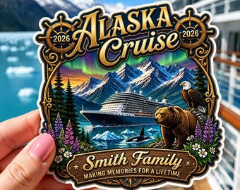 Personalized Alaska Cruise Door Magnet 2026, Custom Vacation Keepsake, Family Travel Gift, Cruise Decor, Stateroom Sign, Magnet, Souvenir