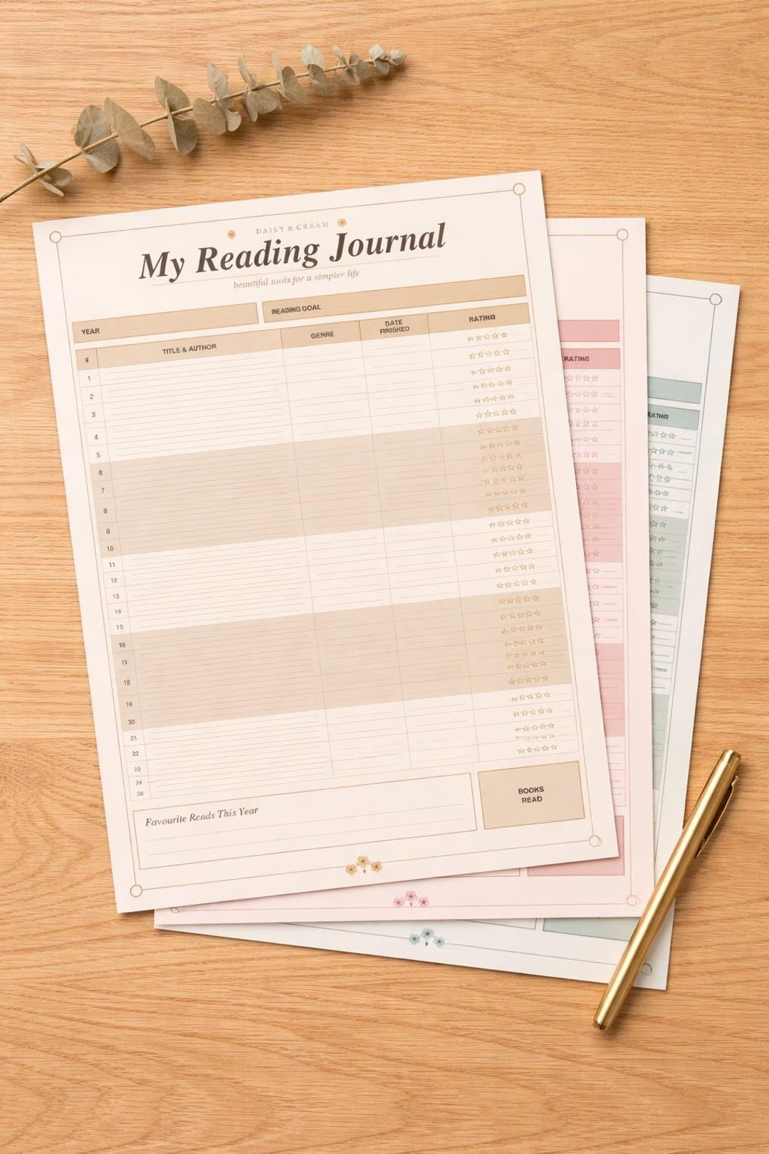 Reading Journal Folder Reading Journal Printable | Book Tracker PDF | Book Lover Gift | 3 ...