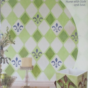 Wall or Furniture Stencil ~  Paint &quot;Diamonds&quot;, &quot;Harlequin&quot; Pattern On Walls Or Furniture  Never Been Opened Or Used