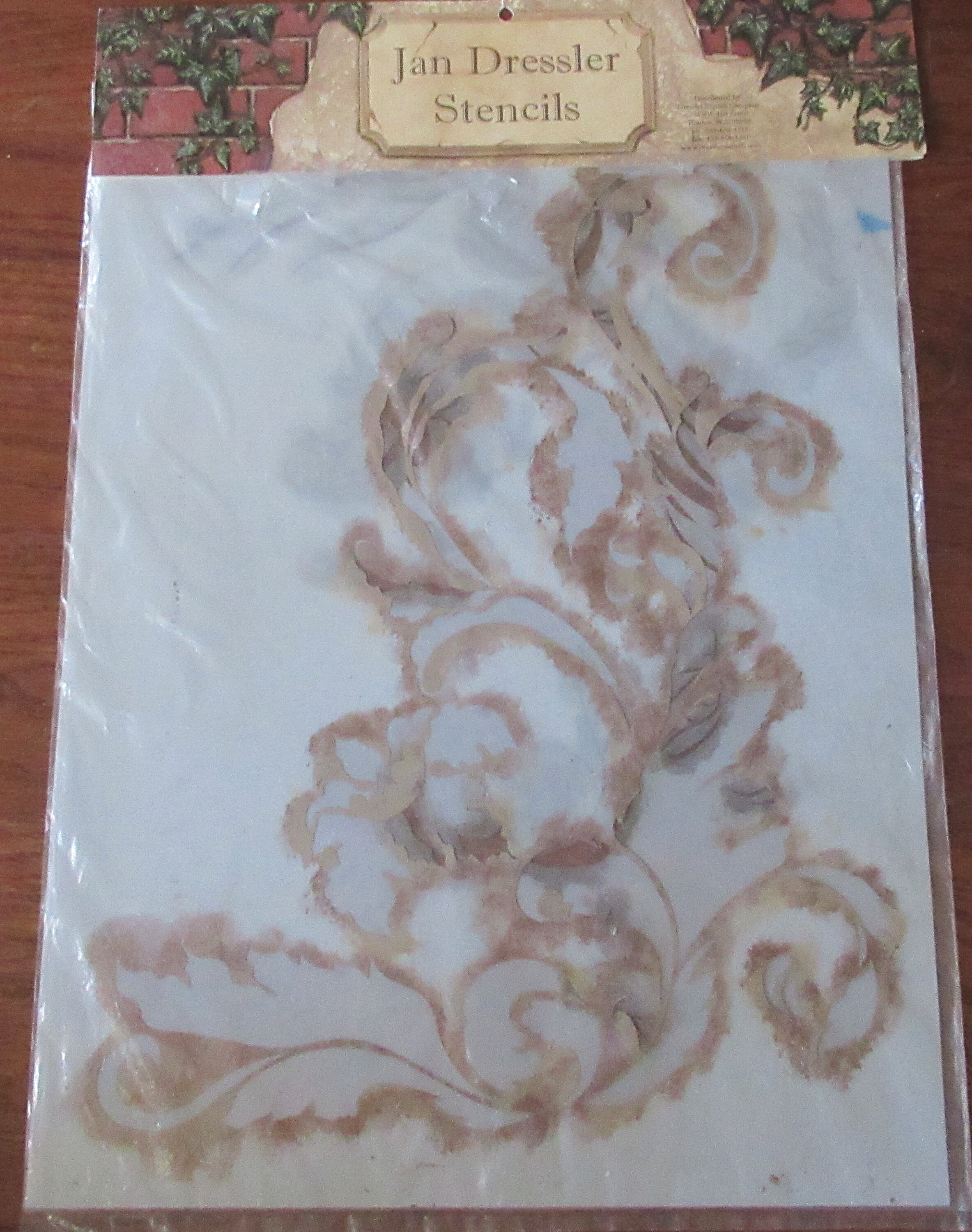 USED Jan Dressler Stencil acanthus Corner 165 From 1996 Elegant Wall or