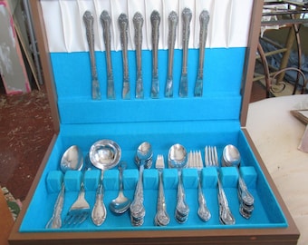Oneida Stainless Steel Flatware "Madison House" In Case ~ Vintage 1976