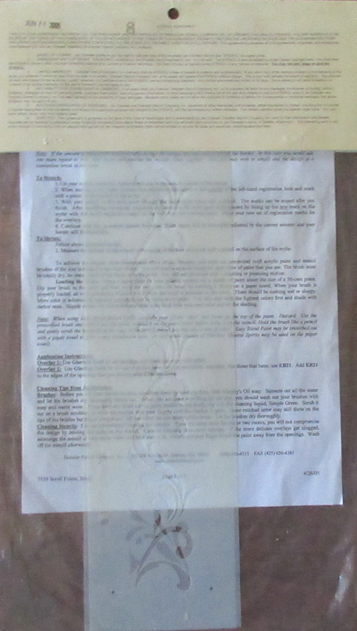 Jan Dressler Stencil scroll Frieze Small 755S From 2003 Never Opened or