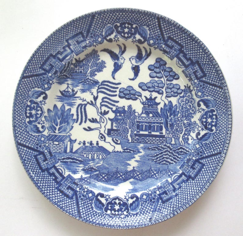 Blue Willow Plate ~ Vintage Made in Japan ~ 11"w X 1"deep - Etsy