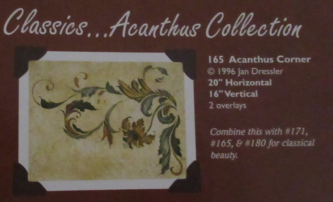 USED Jan Dressler Stencil acanthus Corner 165 Vintage From 1996 Elegant