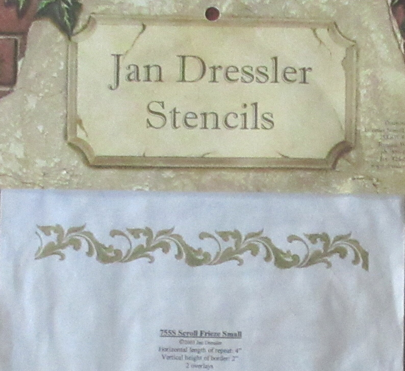 Jan Dressler Stencil scroll Frieze Small 755S From 2003 Never Opened or