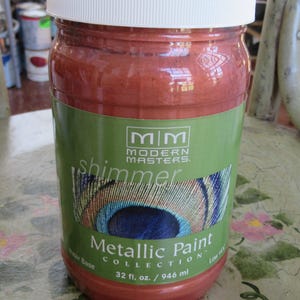 MM Metallic Copper Paint ~ Modern Masters Copper Semi-Opaque ~ Water Based ~ 32 fl. oz. ~ Craft, Furniture, Faux Painting ~ Satin Sheen