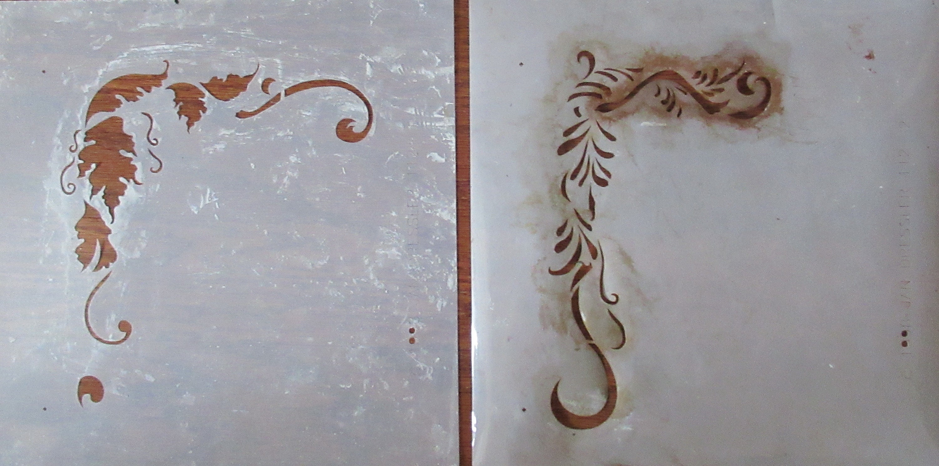 Jan Dressler Stencil acanthus Frame 112 Scroll Vintage Corner Stencil