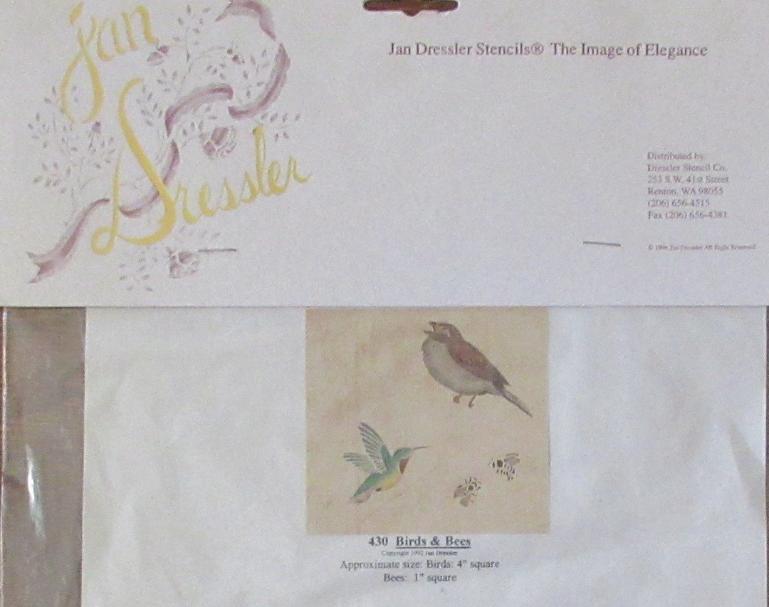 Jan Dressler Stencil birds & Bees 430 From 1996 Never Opened or Used