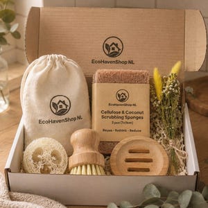 Eco Kitchen & Bathroom Cleaning Set Plastic-Free | Zero Waste Eco Gift