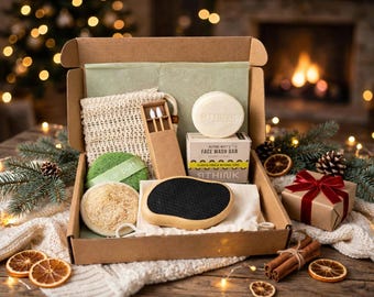 Eco Friendly Self Care Gift Box | Natural Skincare Set with Bath Bombs | Spa Birthday Gift for Her | Girlfriend Gift Box