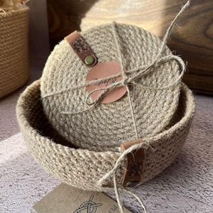 Handmade Round Coasters | Natural Cotton Drink Coasters |  Table Decor | Rustic Coffee Table Coasters | Eco Housewarming Gift | Set of 1 4 6