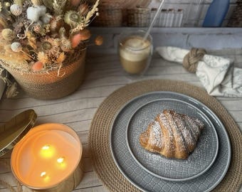 Handmade Round Placemats | Boho Table Decor | Natural Cotton Dining Placemats | Housewarming Gift | Rustic Table Setting | Set of 1 4 6 8