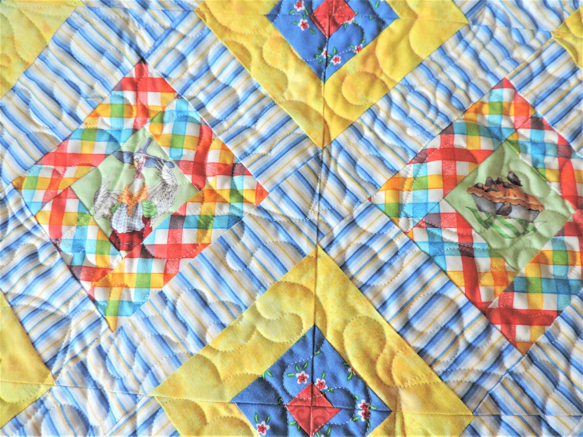 Mother Goose Baby Quilt / Infant Crib Quilt/ Receiving Blanket Etsy