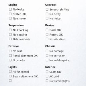 Professional Car Inspection Guide • Used Car Checklist PDF • Step-by-Step Pre-Purchase Automotive Inspection • Avoid Costly Mistakes image 6
