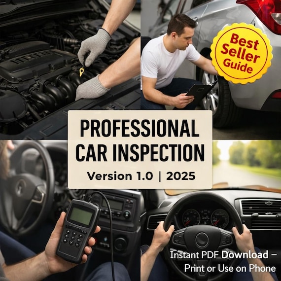 Professional Car Inspection Guide • Used Car Checklist PDF • Step-by-Step Pre-Purchase Automotive Inspection • Avoid Costly Mistakes