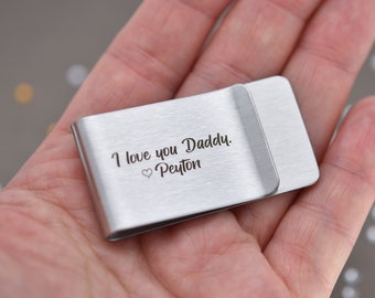 Personalized Money Clip Custom Money Clip Groomsman Gift for Dad Engraved money clip for him Wedding Gift Fathers Day Gift for Men