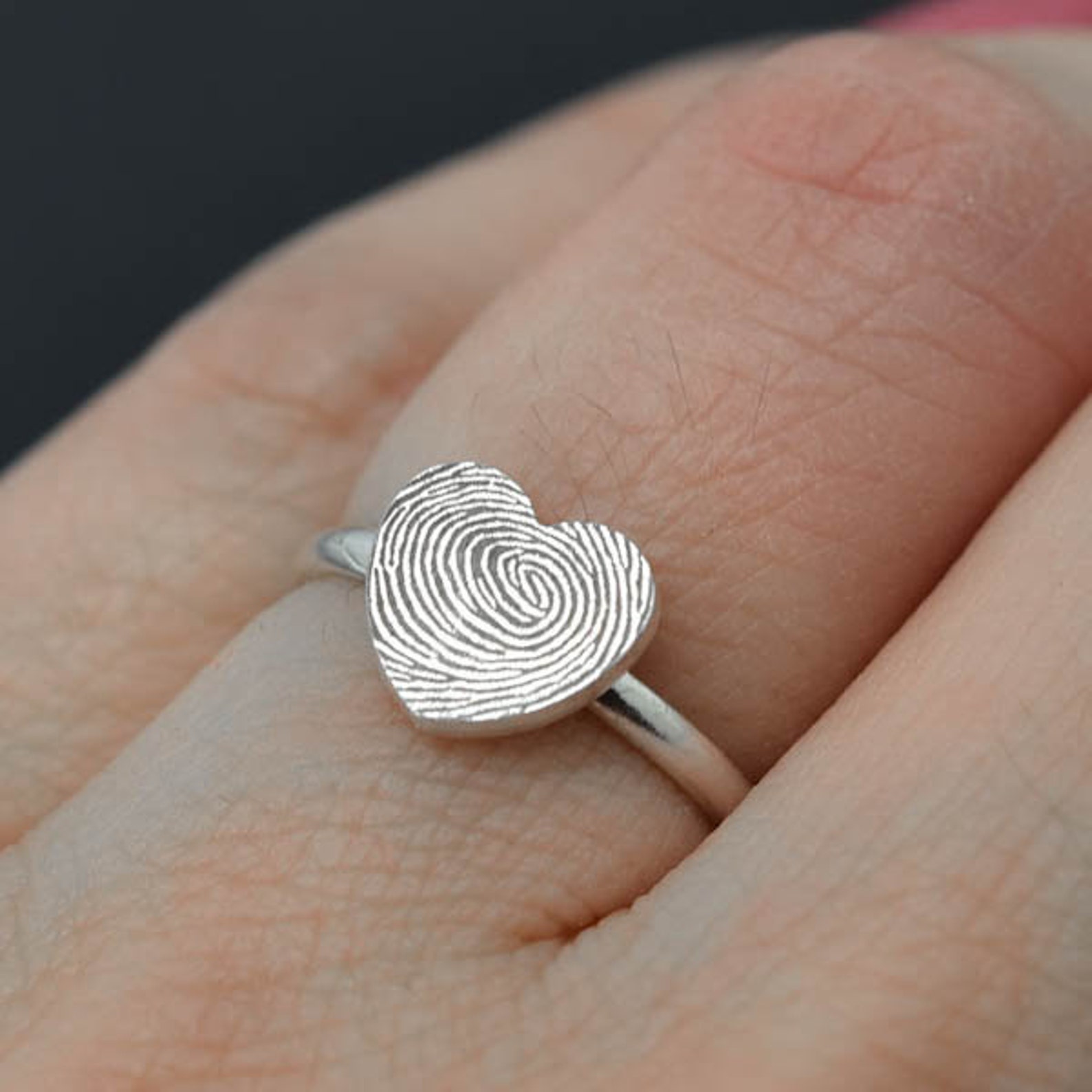 Fingerprint Ring Fingerprint Jewelry Handwriting Ring Etsy