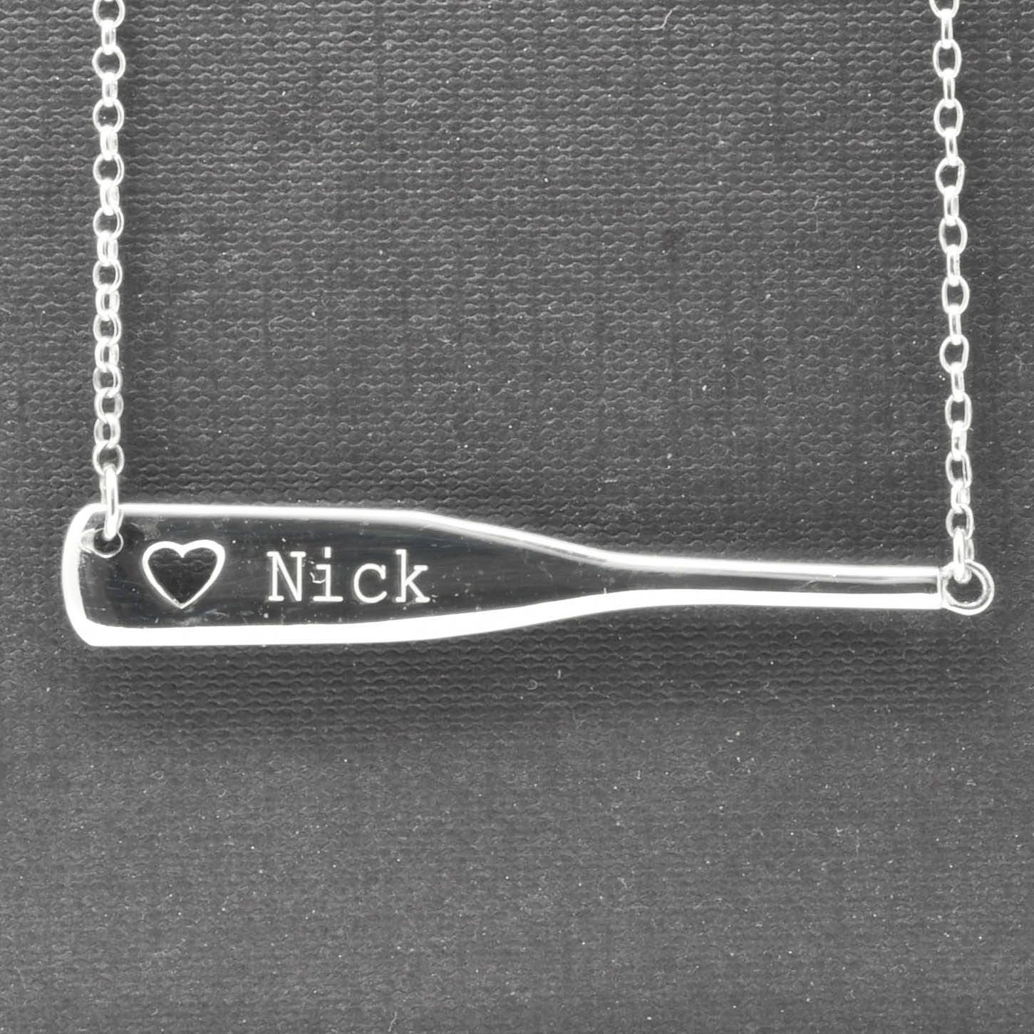 Baseball Bat Necklace Baseball Bat Charm Bar Necklace Etsy