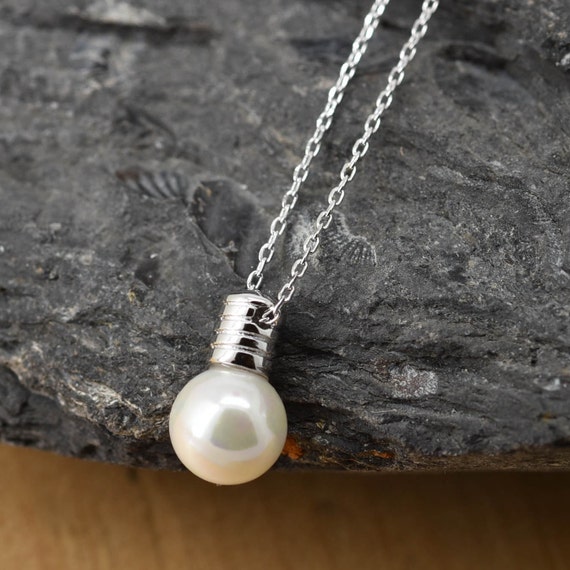 Light Bulb Necklace Pendant Jewelry 925 Sterling Image 0