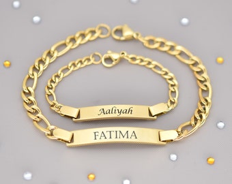 Baby Bracelet Kids Bracelet Newborn Bracelet Girl Bracelet Mom Bracelet Baptism Gift First Communion Gift Newborn Gift ID Gold Bracelet