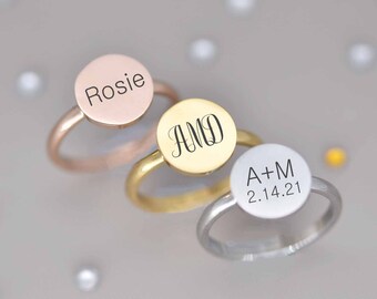 Personalized Ring Custom Name Ring Personalized Gift for Her Gold Ring Silver Ring Gift for Mom Grandma Gifts Engraved Sister Ring BFF Ring