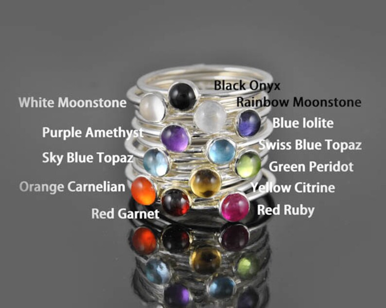 Birthstone ring adjustable ring two birthstone ring Etsy