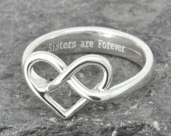 Infinity Ring, Personalized Ring, Personalized Gift, Gift for Her, Gift for Mom, Bridesmaid Gift, Personalized Jewelry, Wedding Gift