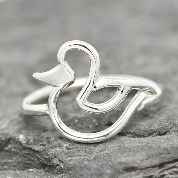 Duck Ring Duck Jewelry Duck Accesories 925 Sterling Silver Etsy
