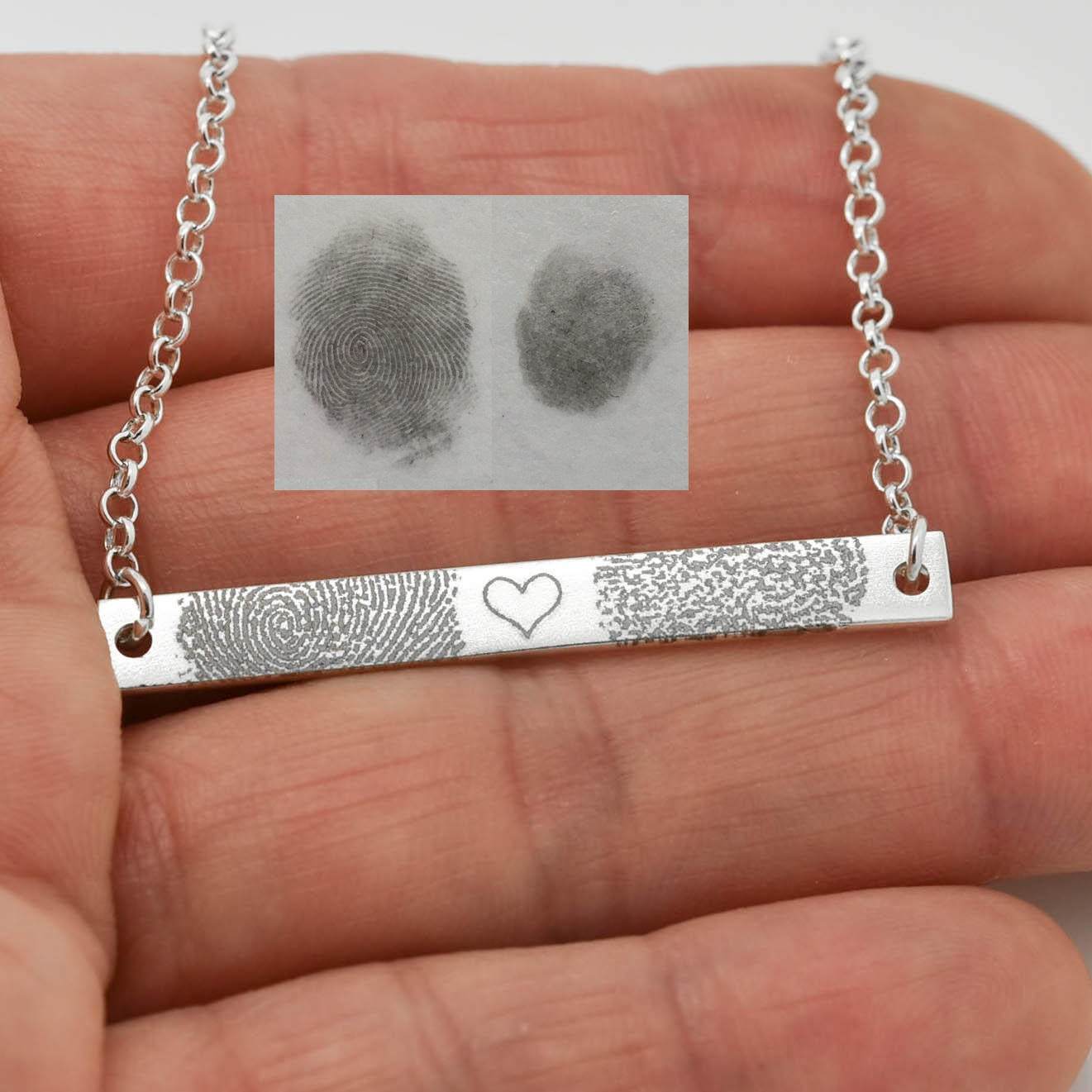 Fingerprint Necklace Fingerprint Jewelry Handwriting Etsy
