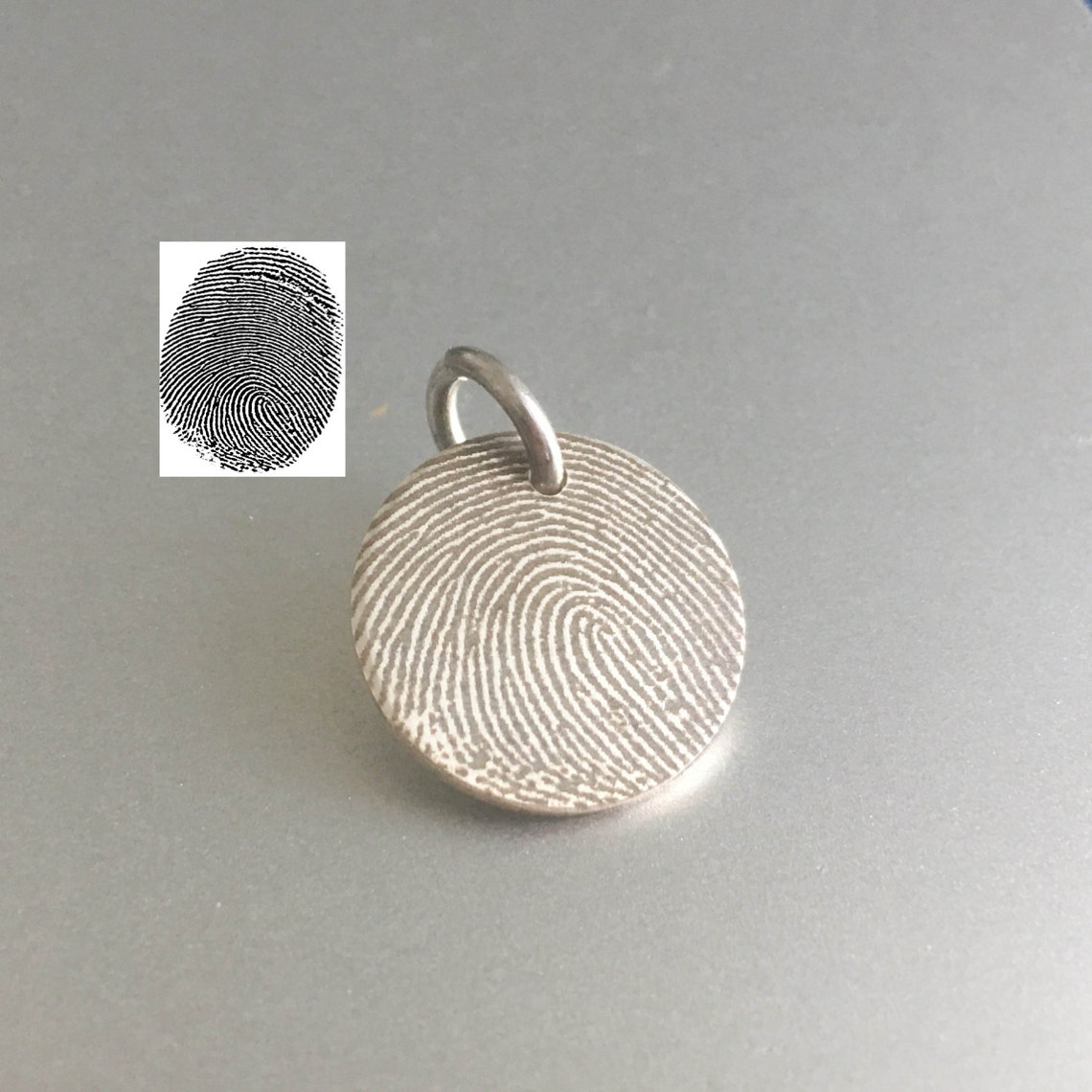 Fingerprint Necklace Fingerprint Jewelry Engraved Necklace Etsy