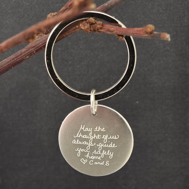 Handwriting Keychain Handwriting Jewelry Engraved Keychain Engraved Jewelry Personalized Keychain Gift for Her Gift for Mom Jewelry