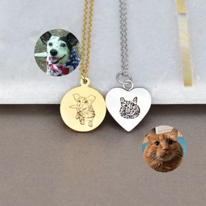Actual Dog Necklace Pet Portrait Necklace Dog Necklace Cat Necklace Pet Necklace Pet Memorial Jewelry Pet Loss Pet Lover Gift for Mom image 6