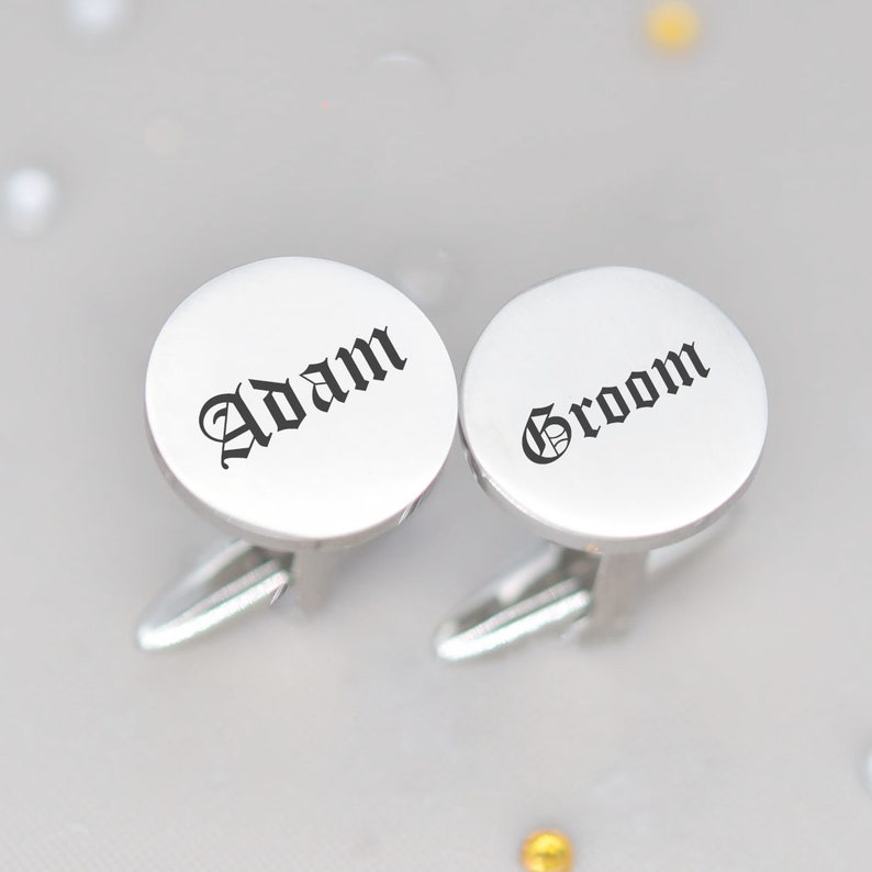 Personalized cufflinks fingerprint handwriting initial Jewelry gift for dad him boyfriend groom groomsmen fathers day anniversary wedding image 7