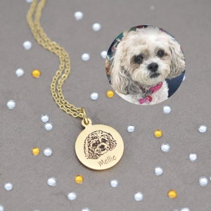 Actual Dog Necklace Pet Portrait Necklace Dog Necklace Cat Necklace Pet Necklace Pet Memorial Jewelry Pet Loss Pet Lover Gift for Mom image 1