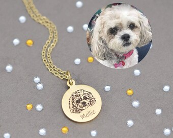 Actual Dog Necklace Pet Portrait Necklace Dog Necklace Cat Necklace Pet Necklace Pet Memorial Jewelry Pet Loss Pet Lover Gift for Mom