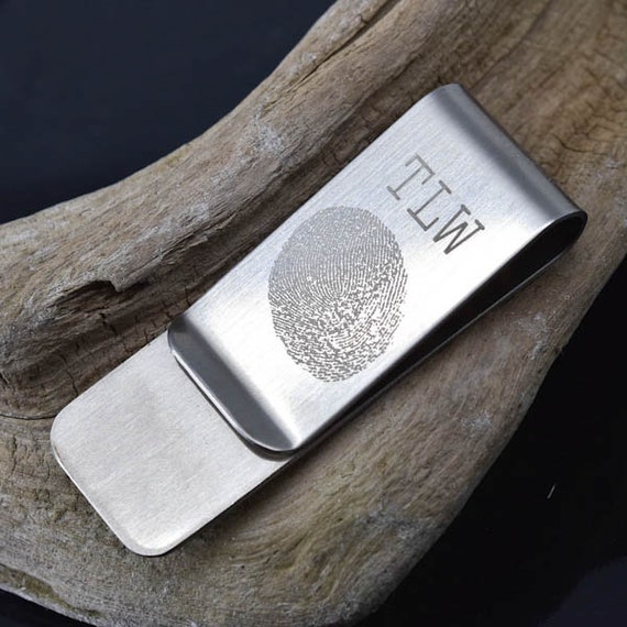 Fingerprint Money Clip Fingerprint Jewelry Engraved Money Clip