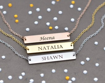 Name Bar Necklace Coordinate Necklace Personalized Necklace Gift for Her Gift for Mom Bridesmaid Gift Personalized Gift Personalized Jewelry