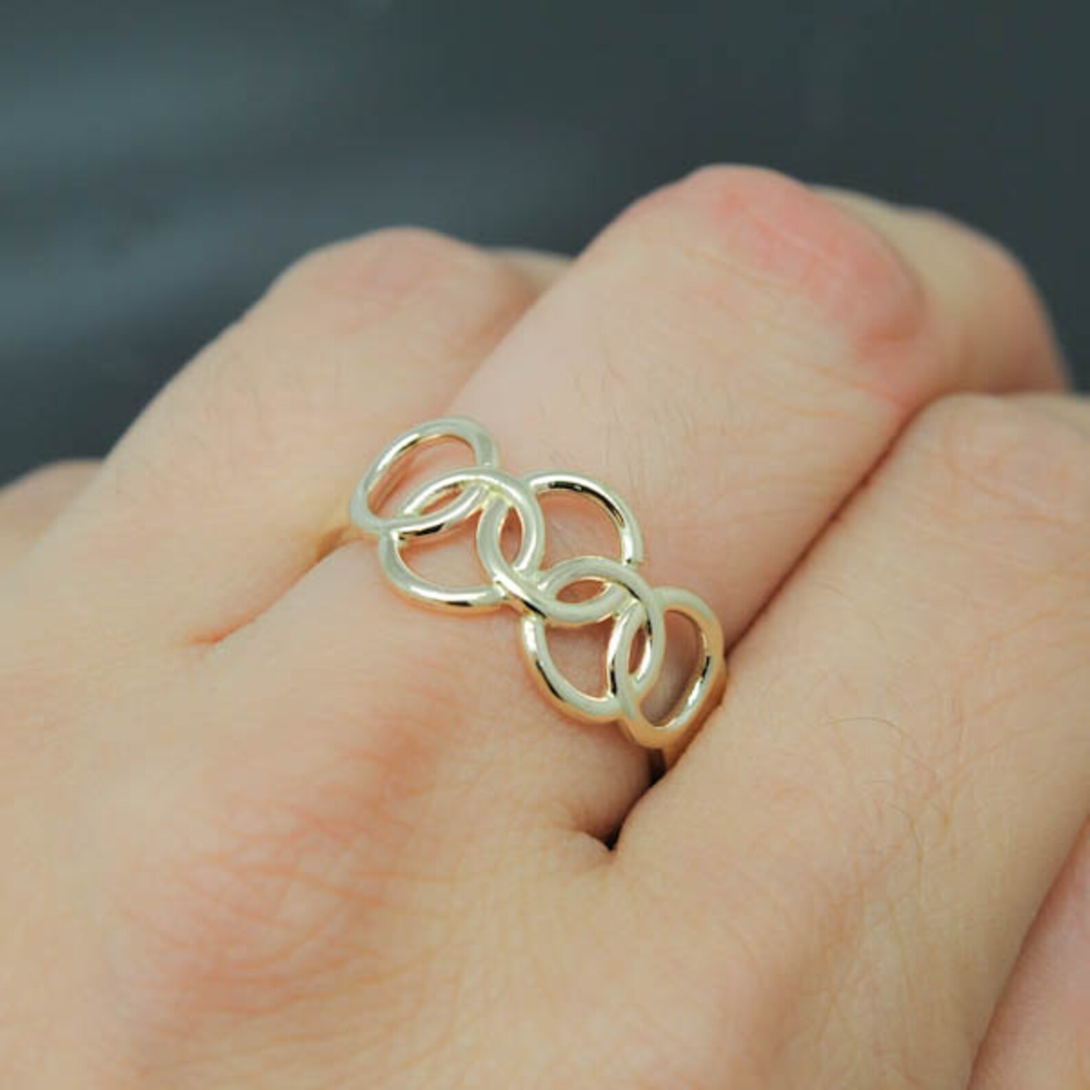 Olympic Ring 10K yellow gold ring custom made Olympic Etsy