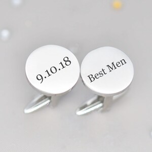 Personalized cufflinks fingerprint handwriting initial Jewelry gift for dad him boyfriend groom groomsmen fathers day anniversary wedding image 6