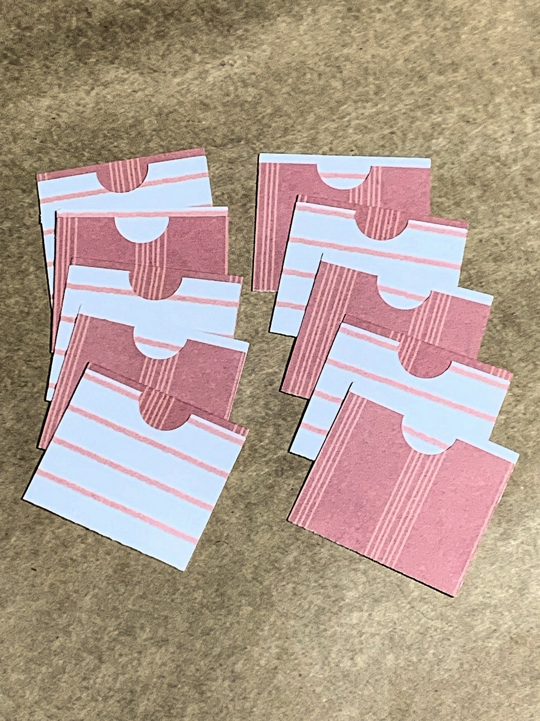 Library Card Envelopes, 10 Pc Pink White Stripes Etsy