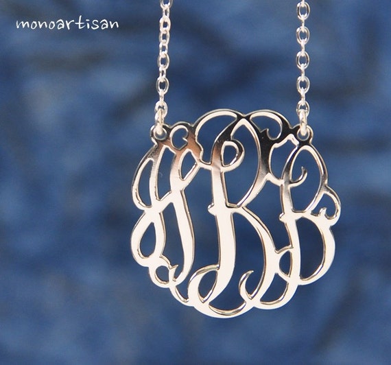 monogram necklace Personalized necklace for monogram gift Etsy