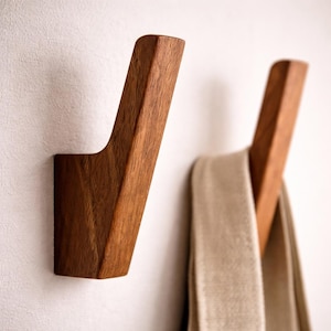Wood Wall Hook Minimalist Coat Hook Modern Wall Hook Rack Wooden Hook Organizer Entryway Decor Scandinavian Style