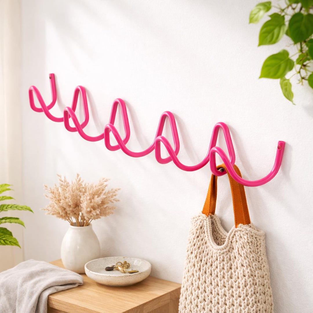 Minimalist Wave Wall Coat Rack 50cm Modern Metal Wall Hook Organizer minimalist-wave-wall-coat-rack-50cm-modern-metal-wall-hook-organizer
