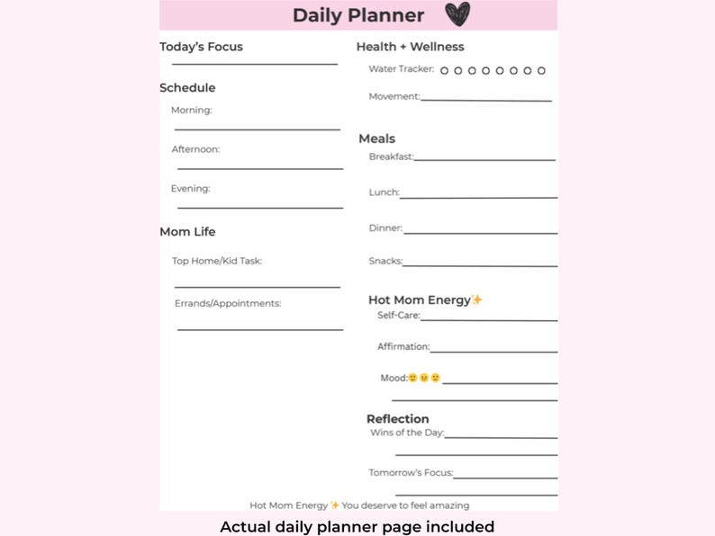 Daily Planner for Busy Moms | Printable & Digital | Simple Daily ...