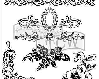 vine stencils etsy