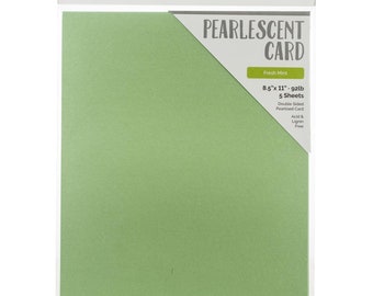 Tonic Studios - Craft Perfect - Pearlescent Card 8.5"x11" - Fresh Mint (5/PK) - 9544e